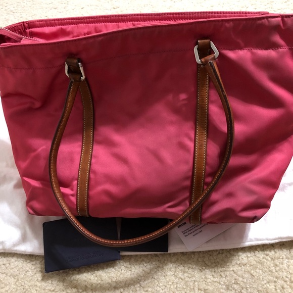 PRADA: Teasuto Shopping Tote in Hot Pink - Picture 5 of 8